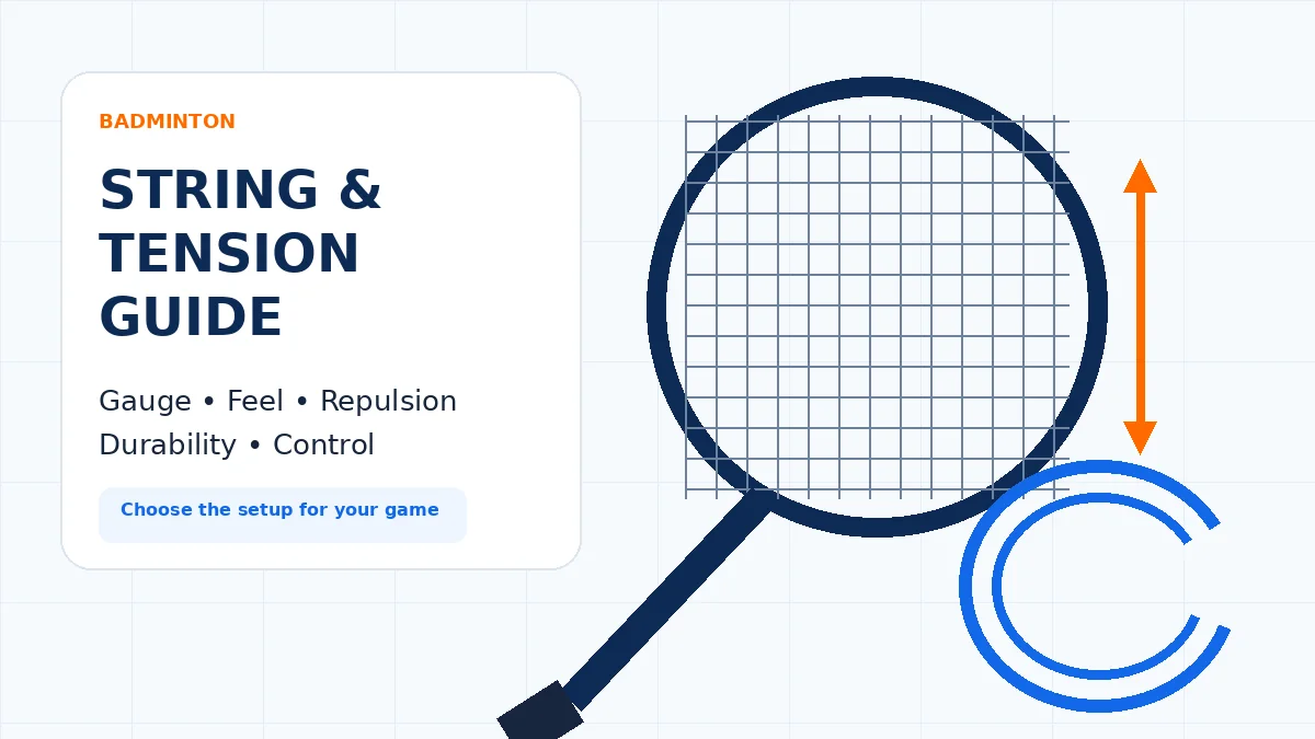 Badminton racket string bed illustrating string gauge and tension selection