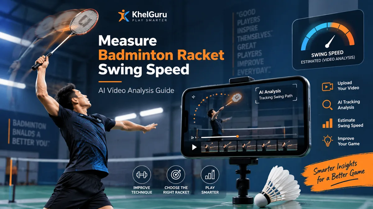 Badminton player using video analysis to measure racket swing speed